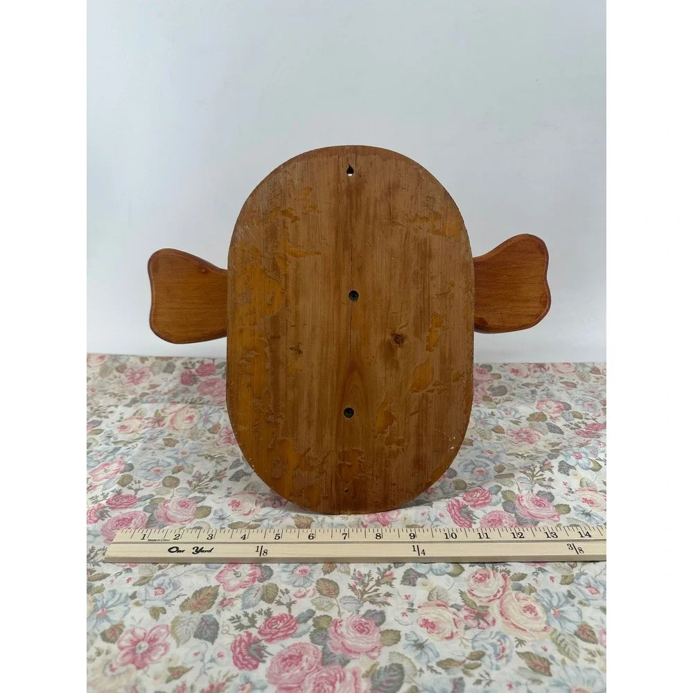 Vintage Rustic Handcrafted Wooden Moose Head Wall Mount Lodge Cabin Decor